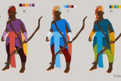 Color iterations - Ishi, Fire Genasi Monk - Concept Art - UriellActaea, 2D Artist and Illustrator