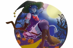 Witch Jester, Halloween - Critical Role Fan Art - UriellActaea, 2D Artist and Illustrator