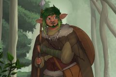 Kemen - Firbolg Druid - DnD Character Illustration - UriellActaea, Concept Artist and Illustrator