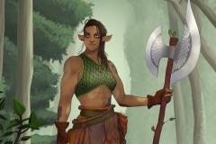 Morta - Firbolg Barbarian - DnD Character Illustration - UriellActaea, Concept Artist and Illustrator