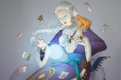 Sylaise Sulevin - Elf witch fortune teller - Pathfinder Character Illustration - UriellActaea, 2D Artist and Illustrator