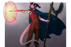 Nexori - Tiefling Warlock - DnD Wildemount Character Illustration - UriellActaea, 2D Artist and Illustrator
