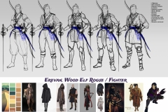Sketches and styles iterations - Erevan, Wood Elf Rogue/Fighter - Concept Art - UriellActaea, Concept Artist and Illustrator