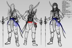 Turnaround sketches - Erevan, Wood Elf Rogue/Fighter - Concept Art - UriellActaea, Concept Artist and Illustrator