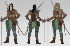 Turnaround in flat colors - Erevan, Wood Elf Rogue/Fighter - Concept Art - UriellActaea, Concept Artist and Illustrator