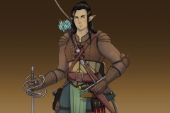 Rendered Fullbody - Erevan, Wood Elf Rogue/Fighter - Concept Art - UriellActaea, Concept Artist and Illustrator