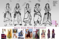 Sketches and styles iterations - Ewilan, Gnome Wizard - Concept Art - UriellActaea, Concept Artist and Illustrator