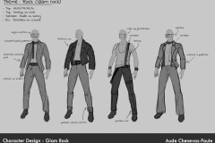 Sketches and styles iterations - Glam Rock - Costume concept art - UriellActaea, Concept Artist and Illustrator