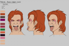 Face turnaround - Make up - Glam Rock - Costume concept art - UriellActaea, Concept Artist and Illustrator