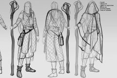 Turnaround sketches - Mooshyi, Wood Elf Druid - Concept Art - UriellActaea, Concept Artist and Illustrator
