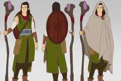 Turnaround in flat colors - Mooshyi, Wood Elf Druid - Concept Art - UriellActaea, Concept Artist and Illustrator
