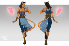 Syllia Goldshine, Tiefling Sorcerer - Concept Art - UriellActaea, 2D Artist and Illustrator