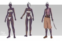 Sylqirelle, Drow Monk - Concept Art - UriellActaea, Concept Artist and Illustrator