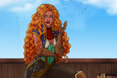 Captain Avantika Aboard the Squall Eater - Critical Role Fan Art - UriellActaea, 2D Artist and Illustrator