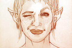 Fan Art, Traditional Illustration of Sera, Dragon Age Inquisition - UriellActaea, 2D Artist and Illustrator