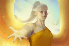 Enariel, Gentle soul - DnD Character Card Illustration - UriellActaea, Concept Artist and Illustrator