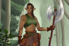 Morta - Firbolg Barbarian - DnD Character Illustration - UriellActaea, Concept Artist and Illustrator