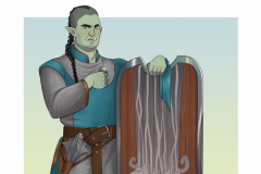 Drak and Moldo - Orc cleric and Kobold Arcane Trickster - DnD Character Illustration - UriellActaea, 2D Artist and Illustrator