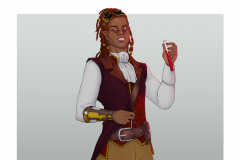 Ignis - Vampire Artificer - DnD Character Illustration - UriellActaea, 2D Artist and Illustrator