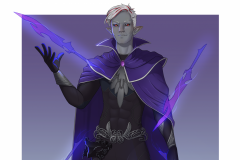 Marik Kol - Drow Soulknife rogue - DnD Character Illustration - UriellActaea, 2D Artist and Illustrator
