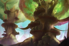 Naathbel, druidic city - DnD Environment Illustration - UriellActaea, Concept Artist and Illustrator