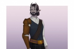 Formal Okami - Tiefling barbarian - DnD Character Illustration - UriellActaea, Concept Artist and Illustrator