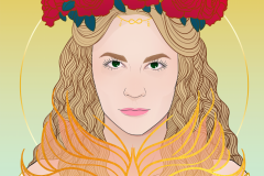 Tarot Card - VIII Strength - Selfportrait - UriellActaea, 2D Artist and Illustrator